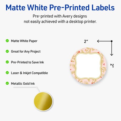 Avery Circle Multipurpose Labels, 2 Dia., White, 120/Pack (19479370481)