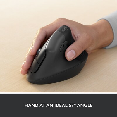 Logitech Lift for Business Wireless Vertical Ergonomic Mouse, Graphite (910-006491)