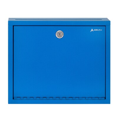 AdirOffice Multipurpose Drop Box with Suggestion Cards, Large, Blue (631-03-BLU-PKG)