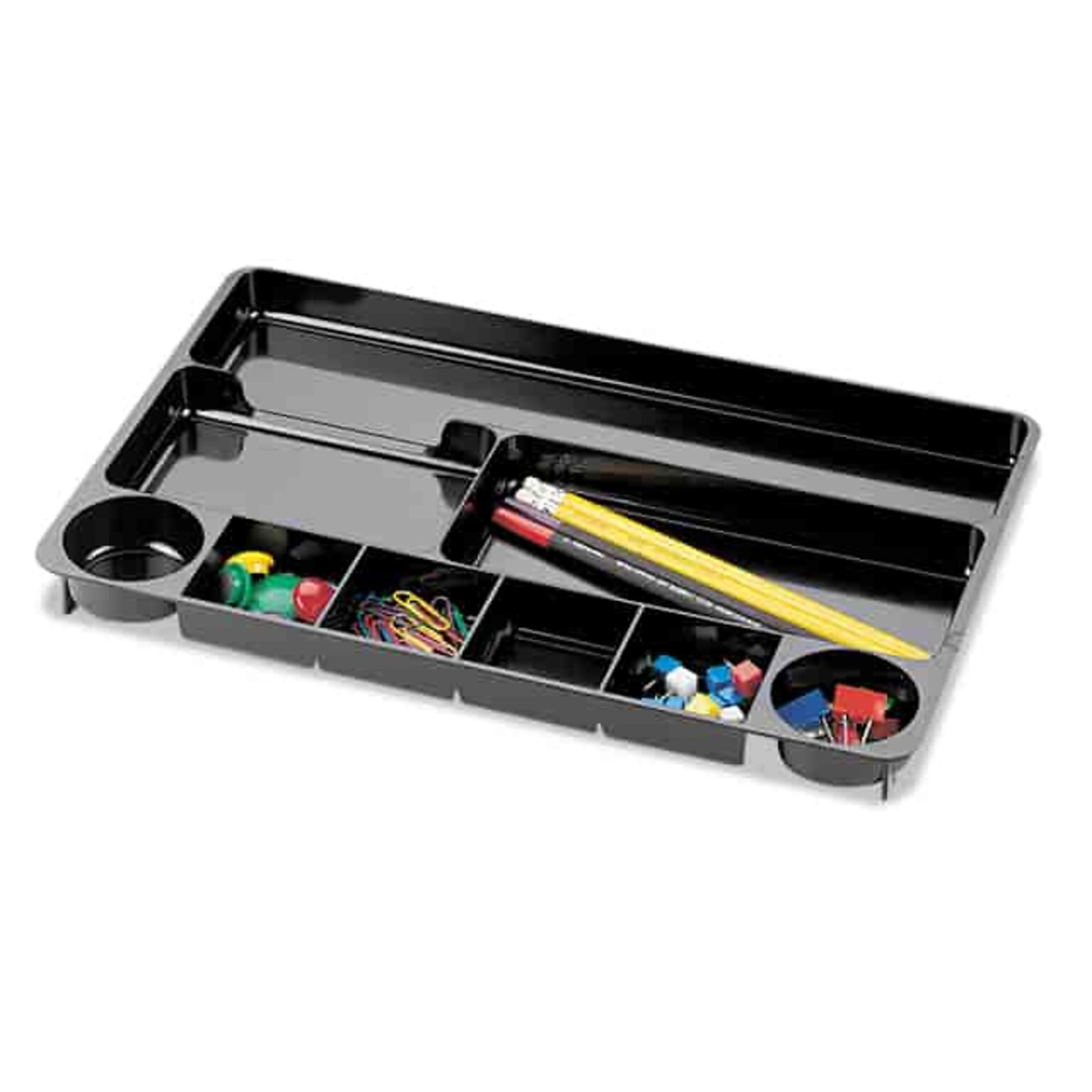Officemate 9-Compartment Plastic Drawer Organizer, Black (OIC26032)