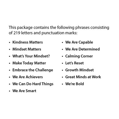 Creative Teaching Press Core Decor Mindset Motivation Punch-Out Phrases, 221/Set (CTP11068)