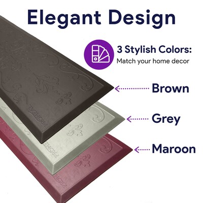 ProHeal Beveled Edge Fall Mat for Seniors, 70" x 24" x 0.7", Grey (PH-51001GR)