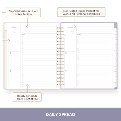 Blue Sky Sincerely Jules 8 x 10 Daily Planner, Purple/White (164243)