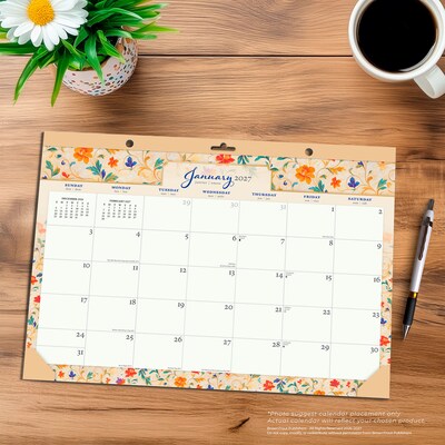 2027 BrownTrout Tuscan Delight 17" x 12" Monthly Desk Pad Calendar, Assorted Colors (9798330715909)