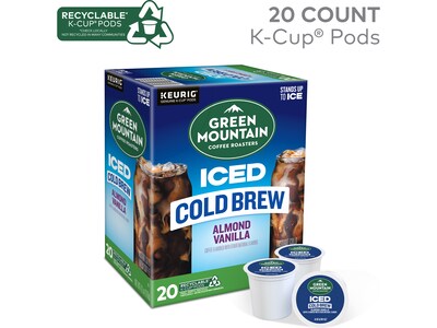 Green Mountain Coffee Roasters Iced Cold Brew Almond Vanilla Iced Coffee Keurig® K-Cup® Pods, Light