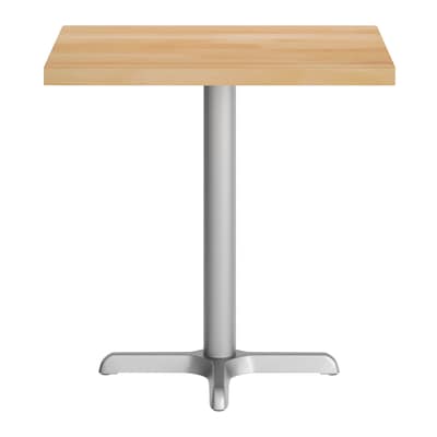 Flash Furniture Bennett Wooden Commercial Indoor Table, 30" x 24", Natural Top/Silver Base (GSF2430NTT2222S)