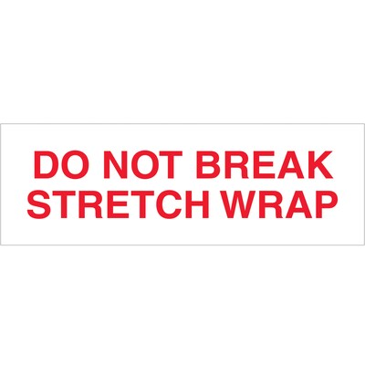 Tape Logic Do Not Break Stretch Wrap Security Tape, 2 x 110 yds., Red/White, 6/Carton (T902P086PK)