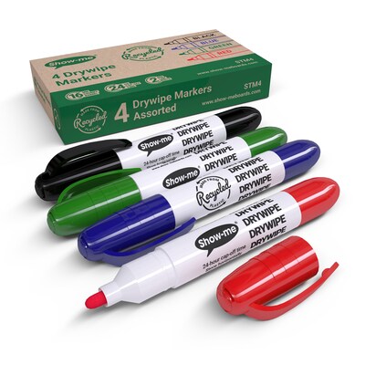 Show-me Chunky Dry Erase Markers, Assorted, 4 Per Box, 2 Boxes (EPTSTM4-2)