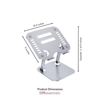 OTM Essentials Aluminum Adjustable Laptop Riser Stand, Gray (OB-A2A)