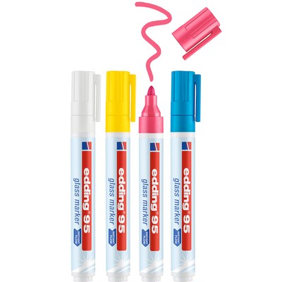 edding 95 Series Water Based Glass Marker, Light Colors, 4/Pack (EDD4954099)