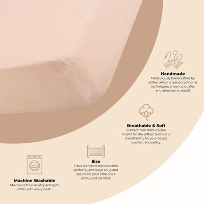 Crane Baby Kaleidescope Crib Fitted Sheet, Desert Rose (BC-140CFS-1)