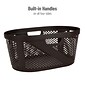 Mind Reader Wide Plastic Laundry Basket, Brown (HHAMP40-BRN)
