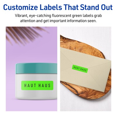 Avery Rectangle Multipurpose Labels, 2/3" x 1-3/4", Neon Green, 440/Pack (94209)