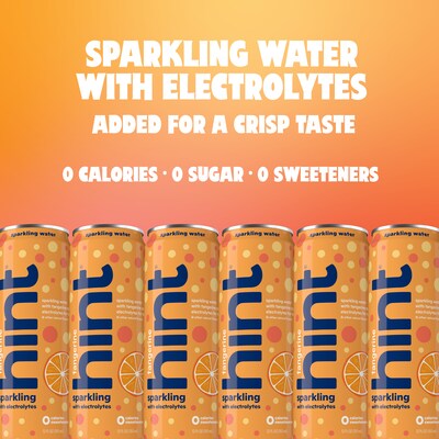 Hint Tangerine Sparkling Water with Electrolytes, 12 fl. oz., 12 Cans/Carton (HINT-TANGCAN-E)