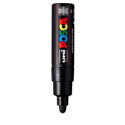 POSCA PC-7M Water Based Paint Marker, Broad Bullet Tip, Black, 2/Pack (UBCPC7MBLACK-2)