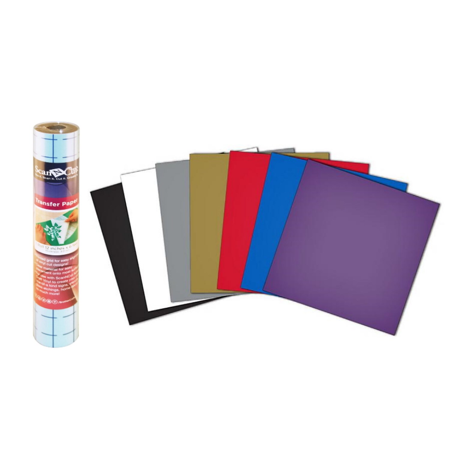 Brother ScanNCut Vinyl Transfer Tape, Assorted Colors, 10 Sheets/Pack (VINLMPTPG-STP)