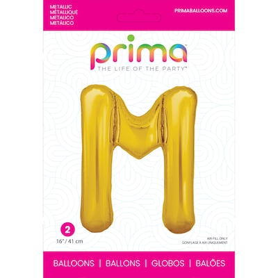 Party City (Air-Filled) 16 M Foil Balloon, Gold, 2/Pack (AM60050226-19)