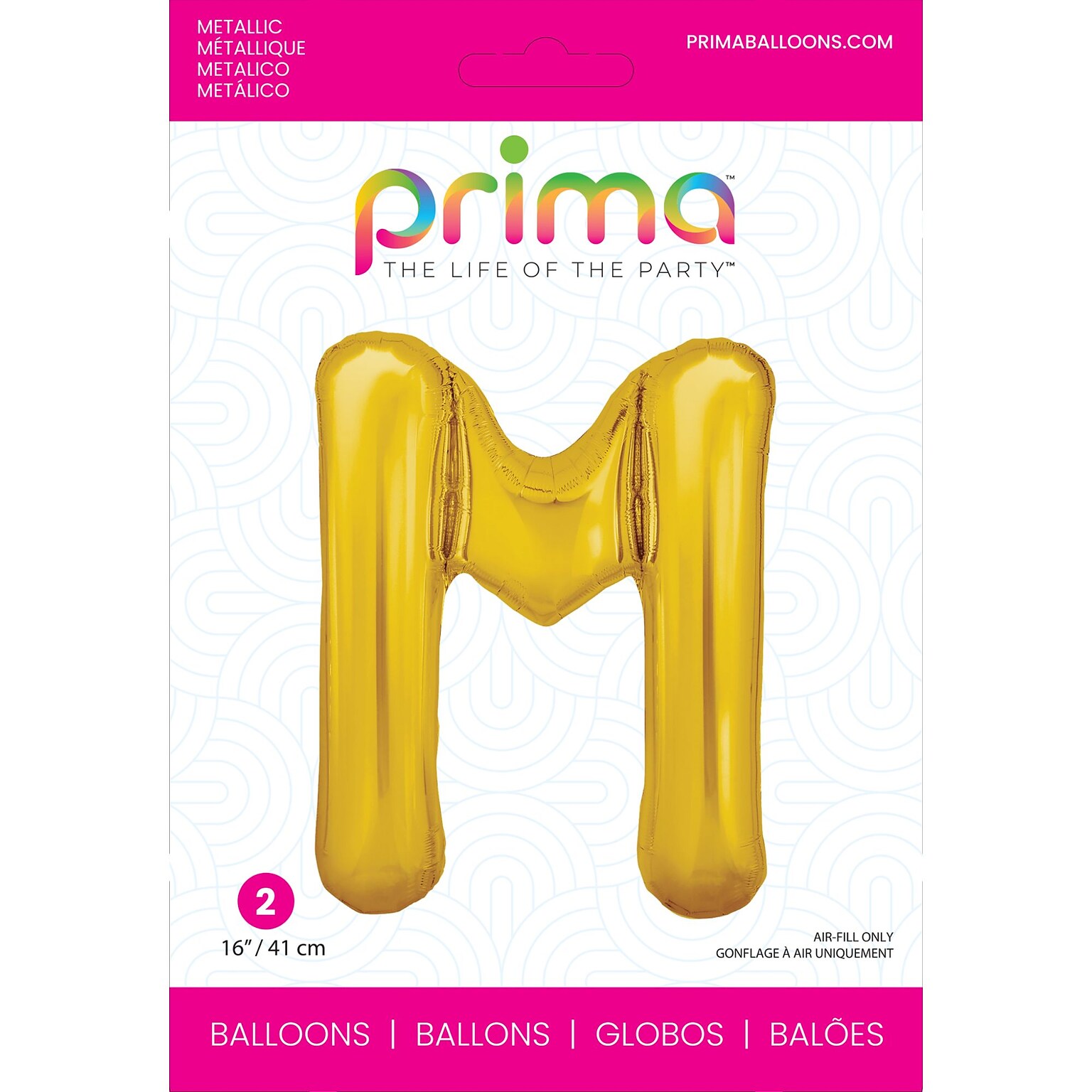 Party City (Air-Filled) 16 M Foil Balloon, Gold, 2/Pack (AM60050226-19)
