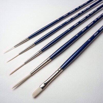 Silver Brush Bristlon Liner Brushes, 5/Pack (SLVBR1952)