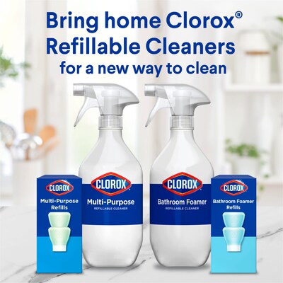 Clorox Multi-Purpose Cleaning Spray System Starter Kit, 1 Spray Bottle and 1 Refill, Crisp Lemon, 1.13 fl. oz. (60160)