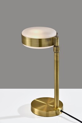 Adesso Linis 24 Incandescent Table Lamp, Antique Brass/White (AD9104-21)