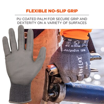 Ergodyne ProFlex 7044 PU Coated Cut-Resistant Gloves, ANSI A4, Gray, XL, 1 Pair (10495)