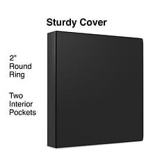 Staples 2 3-Ring Non-View Binder, Black (ST26587-CC)