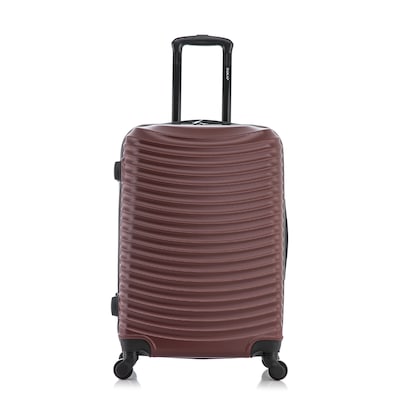 DUKAP Adly 25.39" Hardside Suitcase, 4-Wheeled Spinner, TSA Checkpoint Friendly, Wine (DKADL00M-WIN)