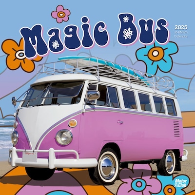 2025 Motor Club Magic Bus 12 x 12 Monthly Square Wall Calendar (9781975479626)