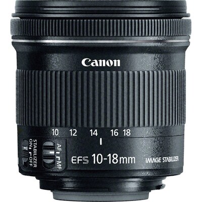 Canon EF-S 10-18mm f/4.5-5.6 IS STM Lens, Black (9519B002)