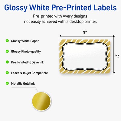 Avery Rectangle Laser/Inkjet Multipurpose Labels, 2 x 3, White, 80/Pack (19479370994)