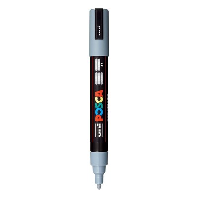 POSCA PC-5M Water Based Paint Marker, Medium Bullet Tip, Grey, 3/Pack (UBCPC5MGREY-3)