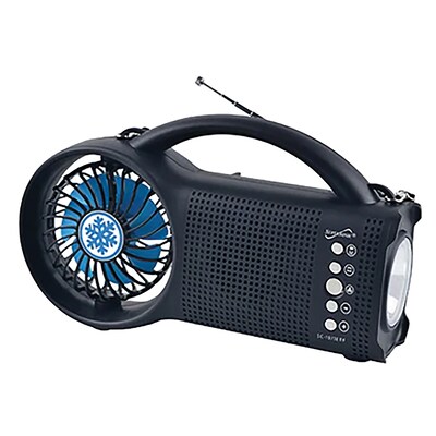 Supersonic Wireless Bluetooth Portable Solar-Powered Speaker, Black (SSCSC1073ER)