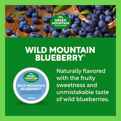 Green Mountain Wild Mountain Blueberry Coffee Keurig® K-Cup® Pods, Light Roast, 96/Carton (67832)