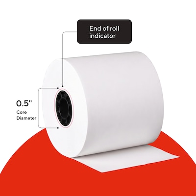 Staples Thermal Paper Rolls, 2 1/4" x 80', BPA Free, 10/Pack (452175)