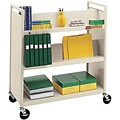 Bretford® Mobile Media Cart; 4 slanted shelves, 1 flat shelf, Putty