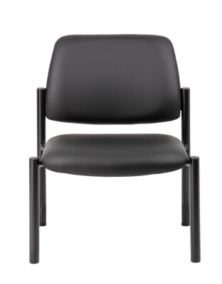 Boss Office Products Bariatric Armless Vinyl Guest Chair, 400 lb. Capacity, Black (B9595AM-BK-400)