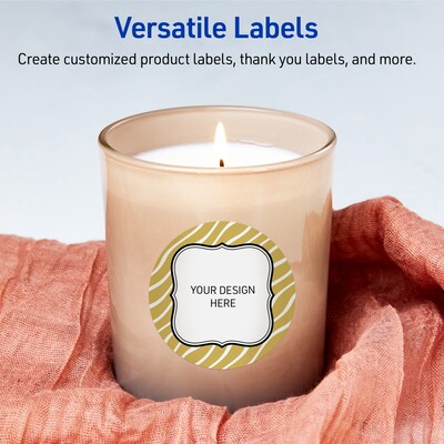 Avery Round Laser/Inkjet Multipurpose Labels, 3" Dia., White, 60/Pack (19479370998)