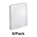 Quill Brand® Standard 1 3 Ring Non View Binder, White, 6/Pack