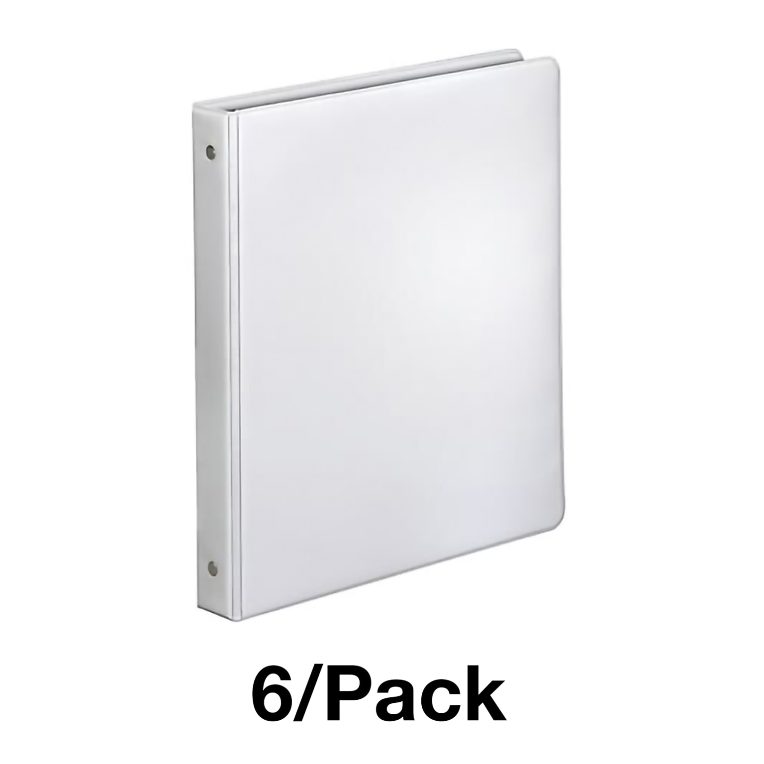 Quill Brand® Standard 1 3 Ring Non View Binder, White, 6/Pack