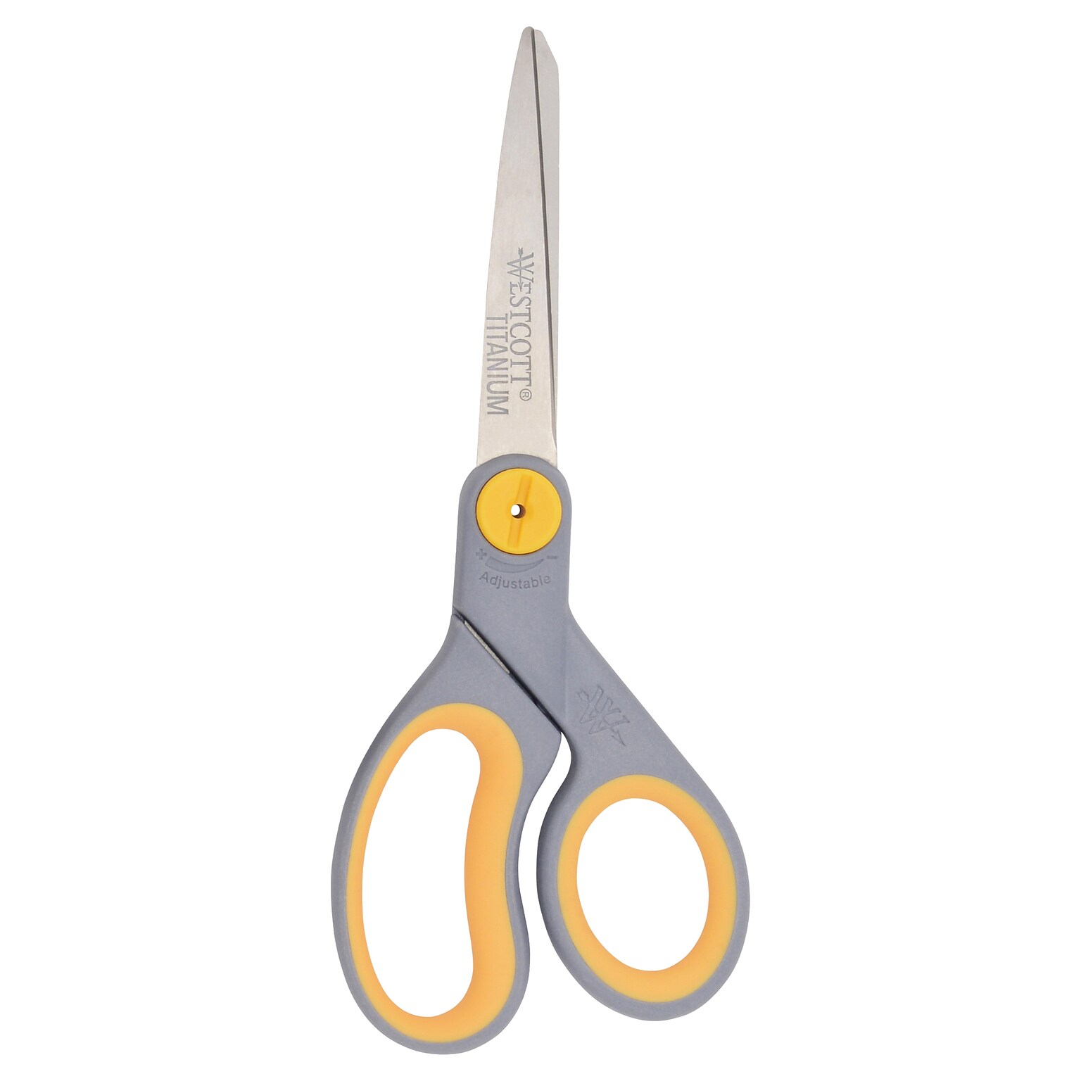 Westcott Titanium Bonded 8 Titanium Heavy Duty General Purpose Scissor, Pointed Tip, Gray/Yellow (13529)