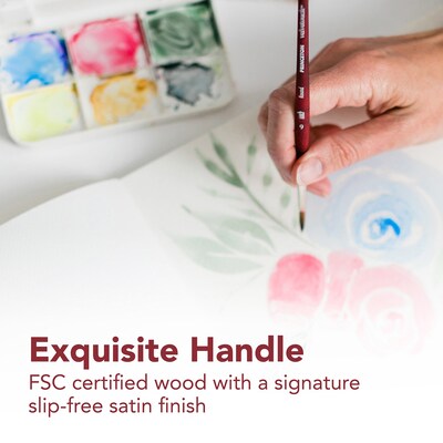 Princeton Velvetouch Short Handle Mixed Media Synthetic Round Brush, 3/Pack (PBXP3950R4-3)