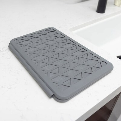 Better Houseware The Magic Dishmat™ II Stone and Silicone Drying Mat, Gray (3417)