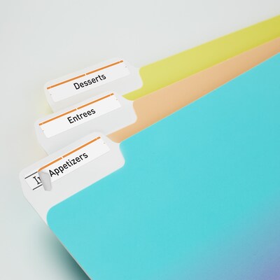 Avery TrueBlock Laser/Inkjet File Folder Labels, 2/3 x 3-7/16, White/Orange, 750 Labels/Pack (5166