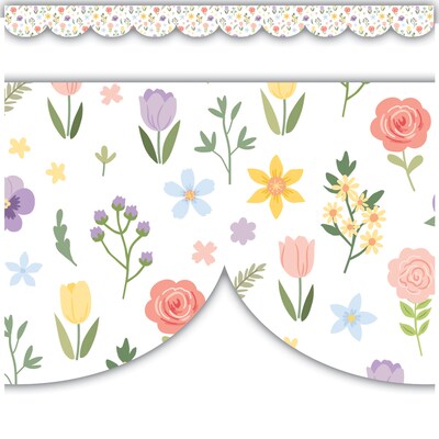 Teacher Created Resources Die-Cut Border Trim, 2.75" x 2.92', Cottagecore, 12/Pack, 6 Packs/Bundle (TCR6108-6)