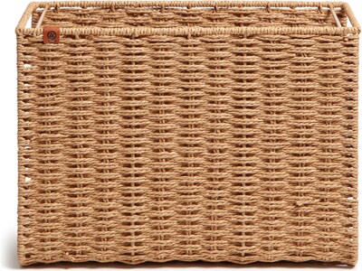 U Brands Woven Paper Rope File Basket, Brown (6084U00-01)