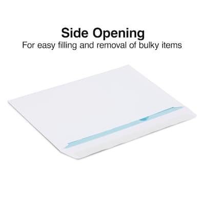 Staples® Wove Side-Opening QuickStrip Booklet Envelopes, 6" x 9", White, 250/Box