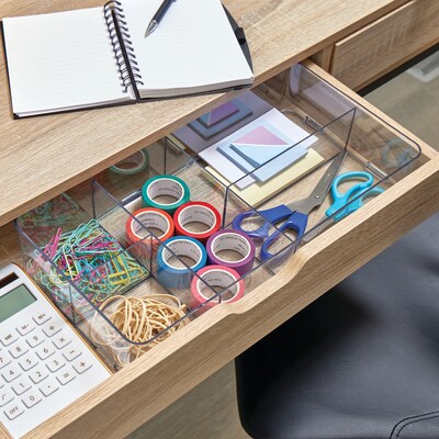 iDesign Clarity 5-Compartment Drawer Organizer, Clear (42219)
