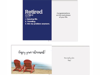 Better Office Retirement Cards with Envelopes, 7 x 5, Assorted Colors, 2/Pack (64623-2PK)