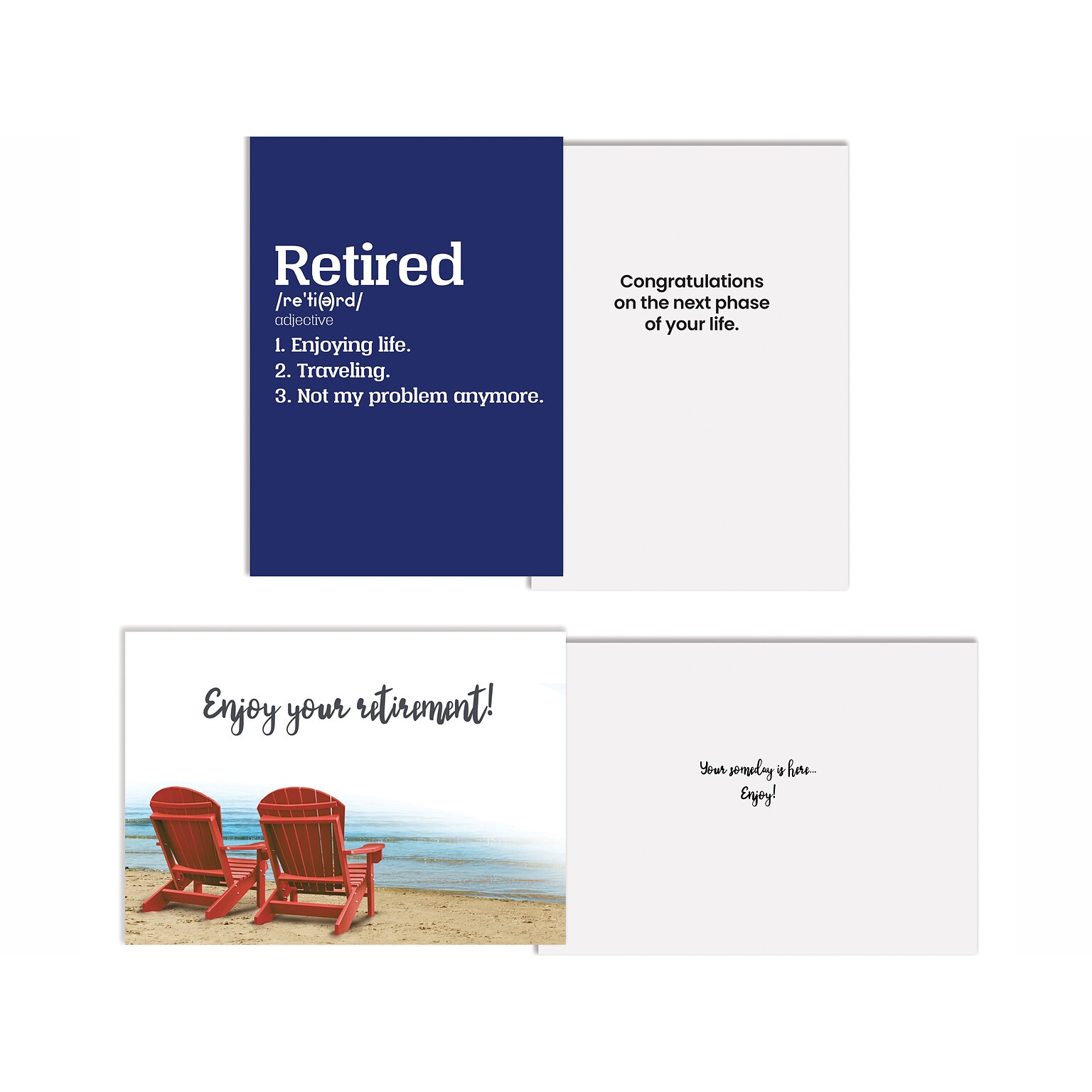 Better Office Retirement Cards with Envelopes, 7 x 5, Assorted Colors, 2/Pack (64623-2PK)